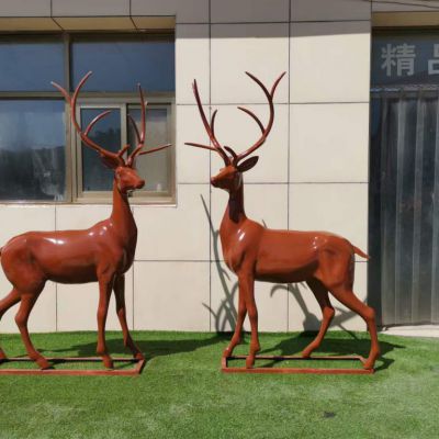 不锈钢镜面鹿雕塑 创意设计 来图定制各种鹿雕塑