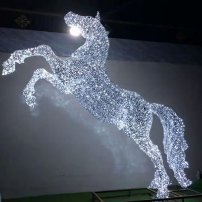 不锈钢花片镂空马雕塑 可以亮光的马雕塑